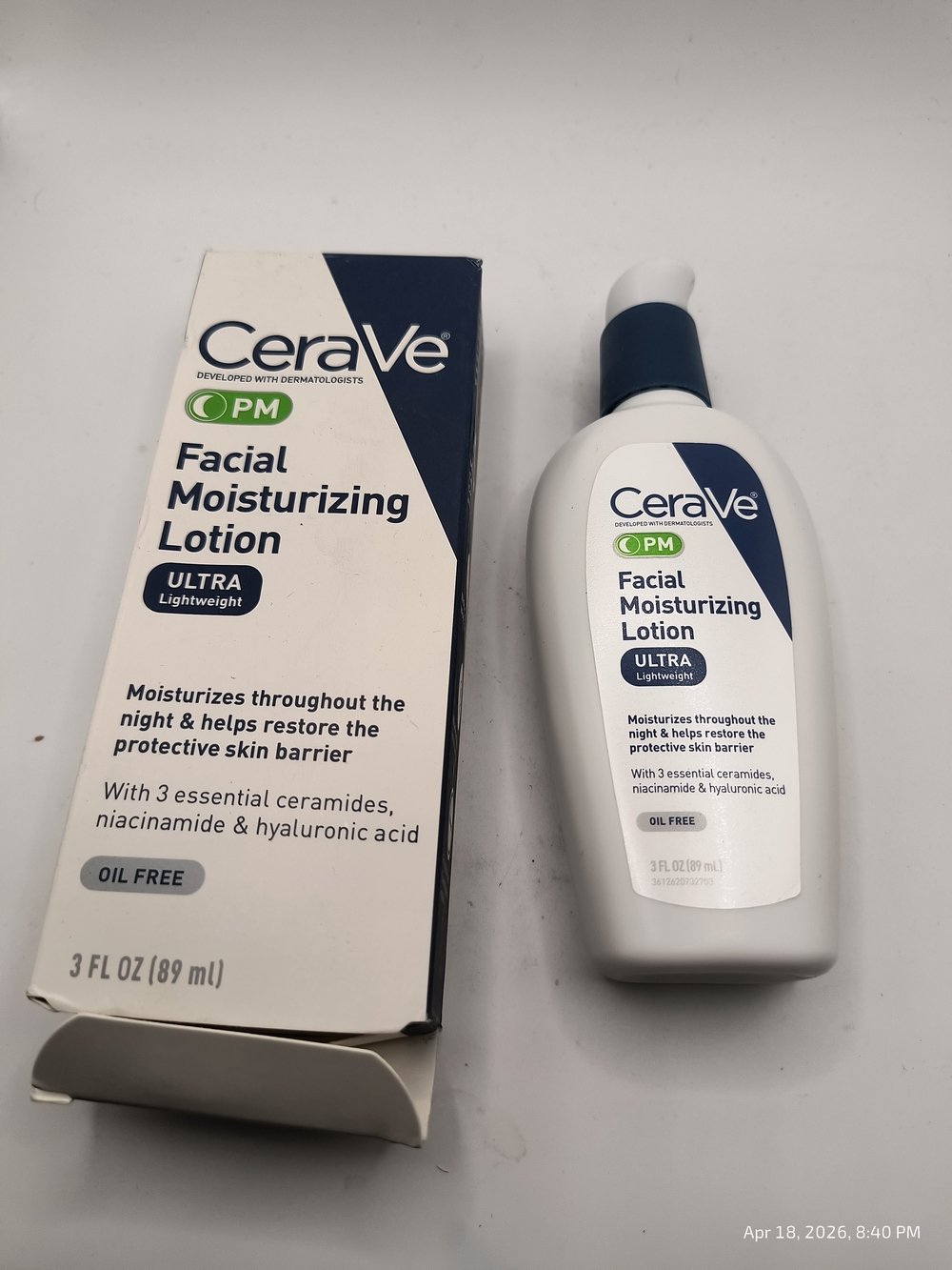 Cerave PM Facial Moisturizing Lotion Ultra Lightweight Protective Skin Barrier